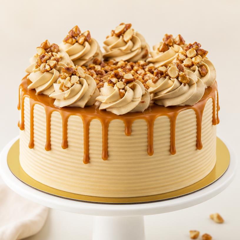 १००% एगलेस बटरस्कॉच - Sanju Cakes Nira